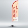 PKN beachflag 220x80 cm, De kerk is open